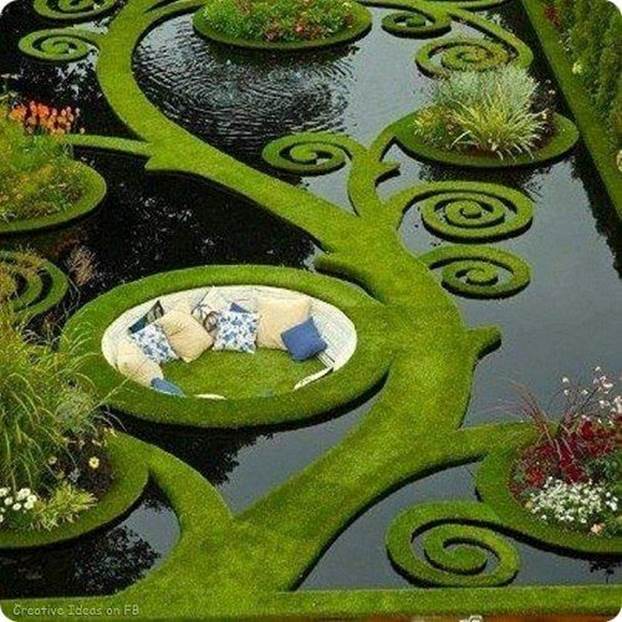 Parfait! Un étang de jardin unique